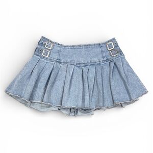 Light Blue Y2K Inspired Mini Skirt